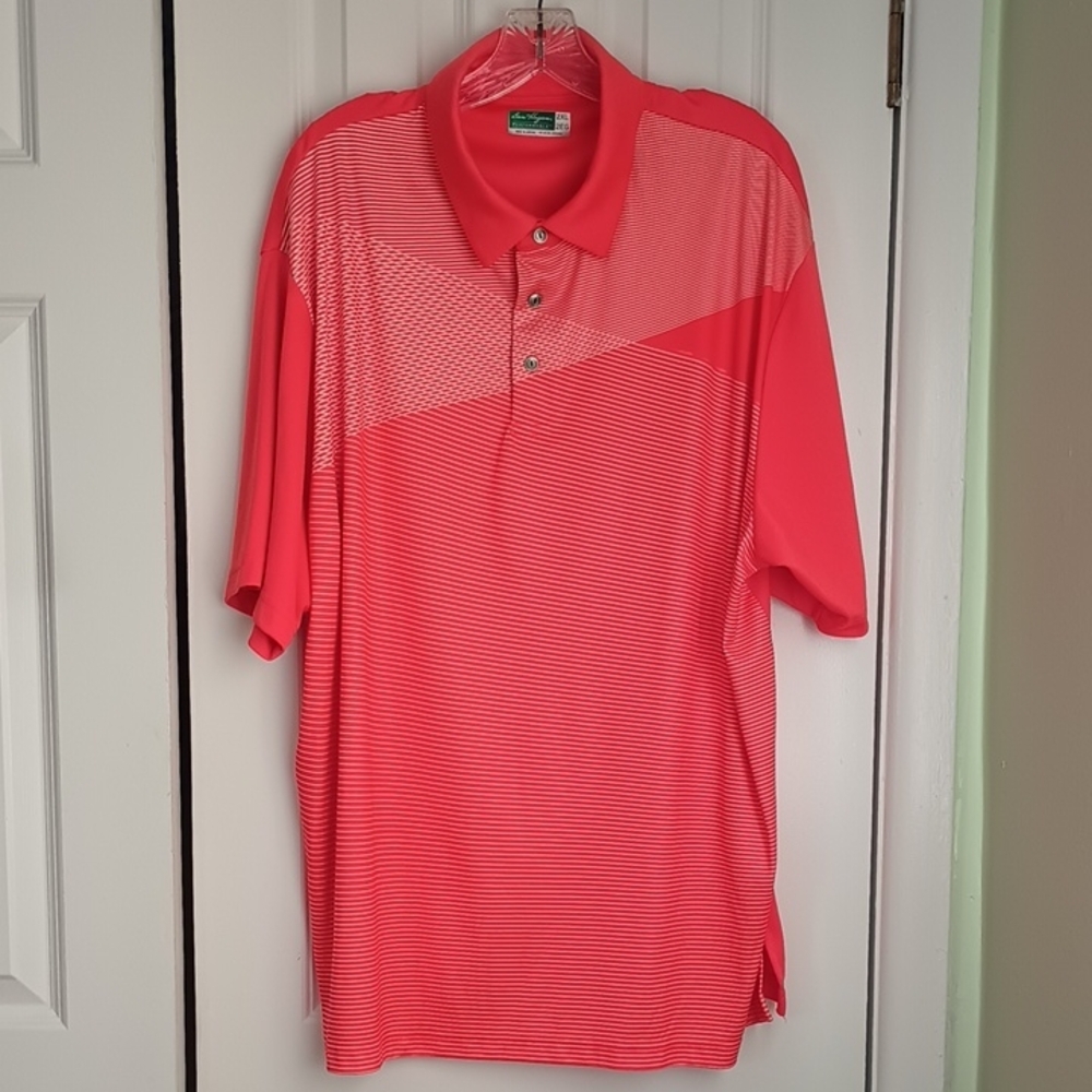 Ben Hogan Men’s Coral/Salmon Polo Golf Shirt Sz 2XL Performance Henley Casual
